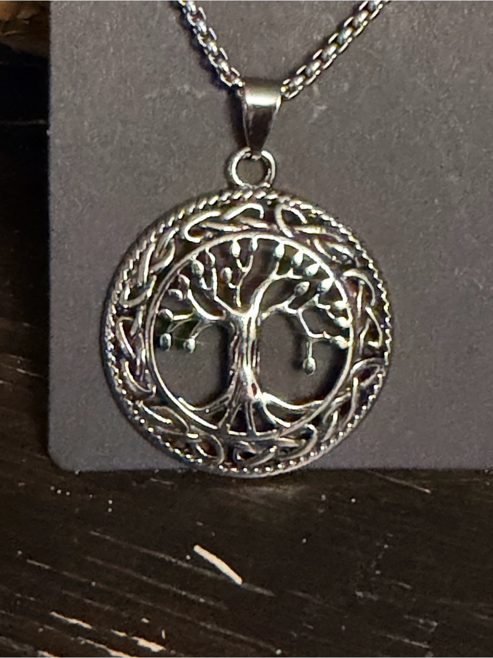 Yggdrasil Necklace: Stainless Steel Celtic Tree of Life Norse Viking Pagan